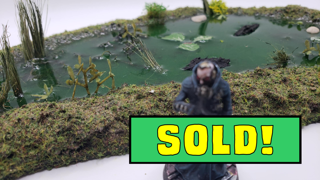 28mm Reeded Marsh / Green Pond — Hand-Made Water Feature