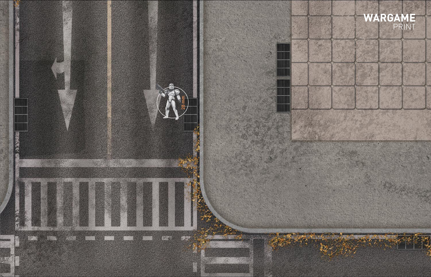 FeltPro™ Precinct — Modern City Street Wargame Mat | 28mm–32mm