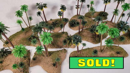 Palm Grove Scatter Pack – Ready-to-Play Oasis/Beach Terrain (28–32mm) Ships Free!