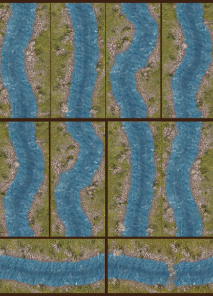 FeltPro™ Cut &amp; Play Terrain Set — Roads, River &amp; Woods (3 × 30x40 Sheets)