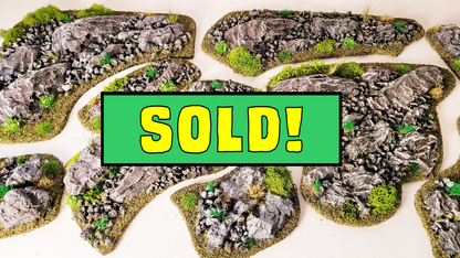Rocky Grounds - Modular Rough Terrain Set for 28mm Tabletop Gaming - 10 Piece Scatter Terrain Collection