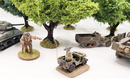 Handmade Wargaming Trees – Set of 5 Smalls | Weighted Bases | 28mm / 15mm Tabletop Terrain
